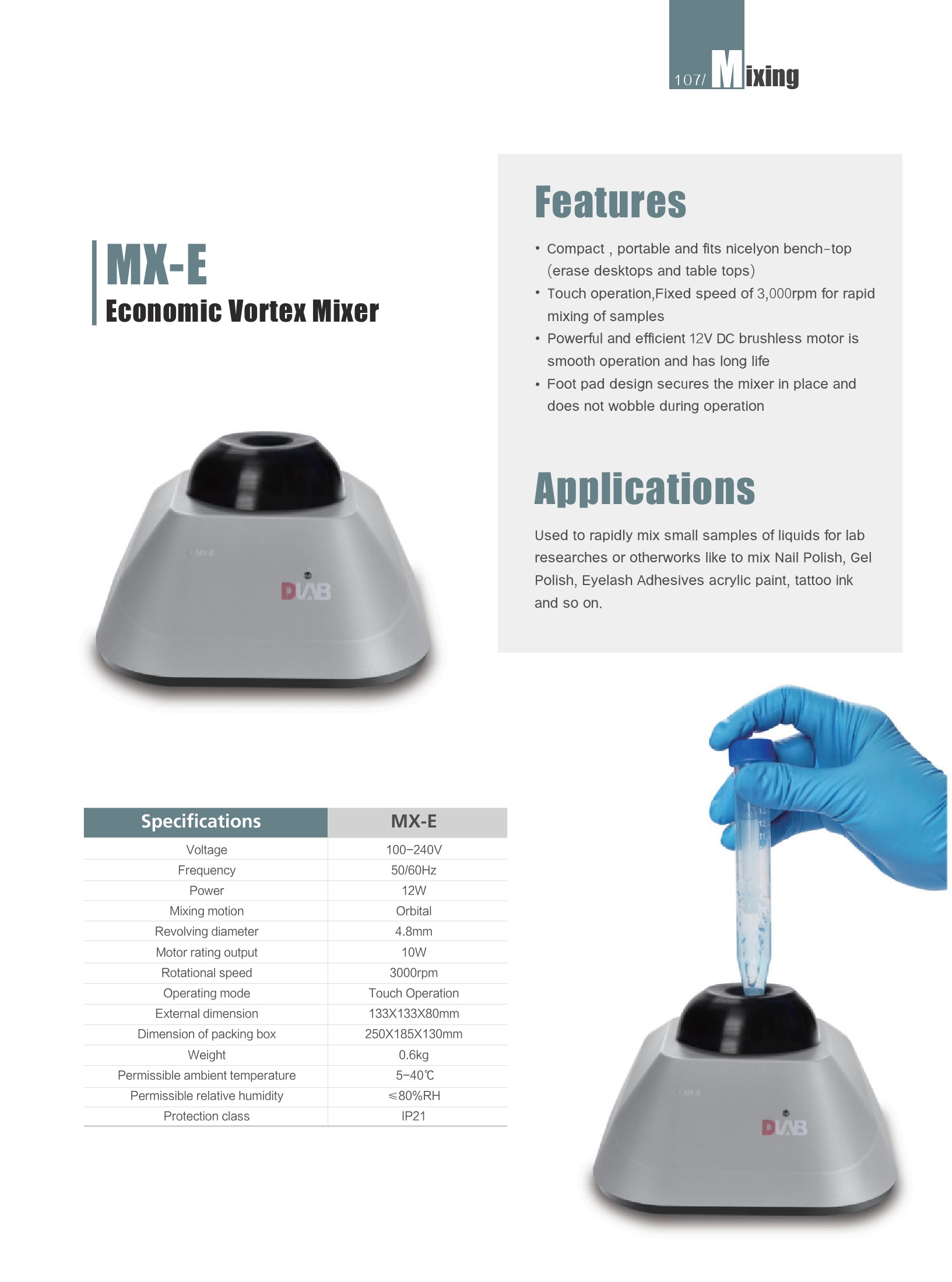 DLAB MX-E Vorteks Karıştırıcı - Labburada