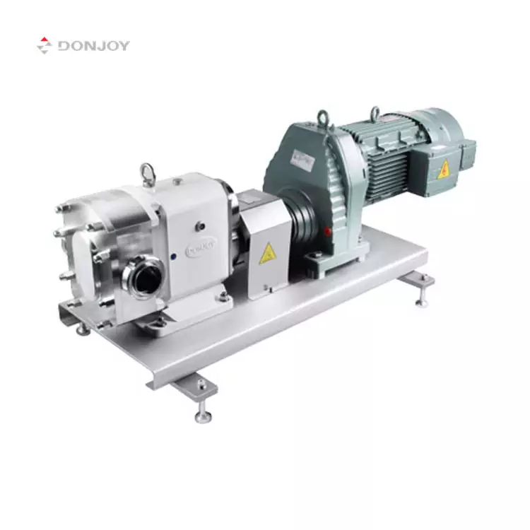 Donjoy gıda sınıfı döner lobe pompa sıhhi lob pompası fiyat paslanmaz çelik rotorlu pompa